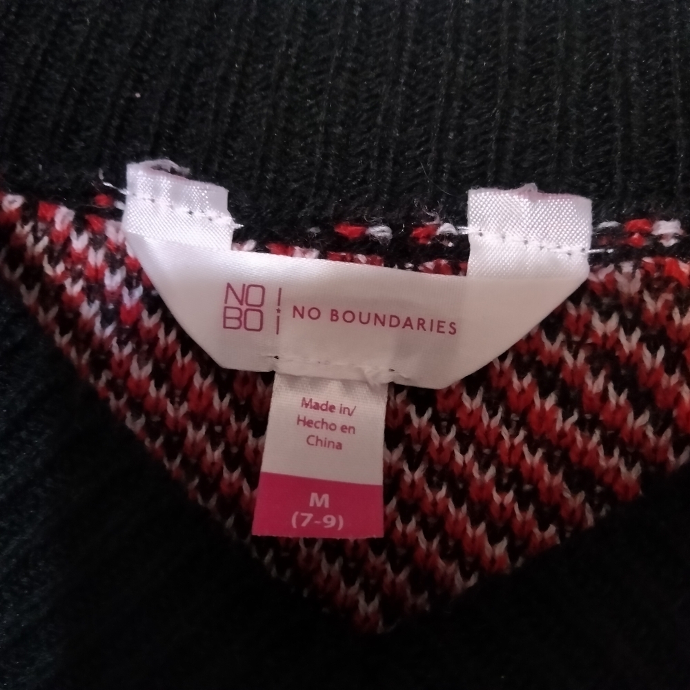 *2/$10*No boundaries red, black and white plaid sweater dress sz medium - Picture 2 of 3